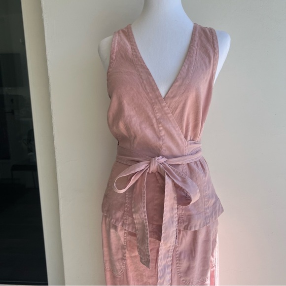 Pink Wrap Top with Bow Detail, workwear chic, size L - Picture 6 of 7